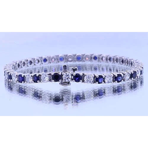 Bracelet Diamant Tennis Saphir