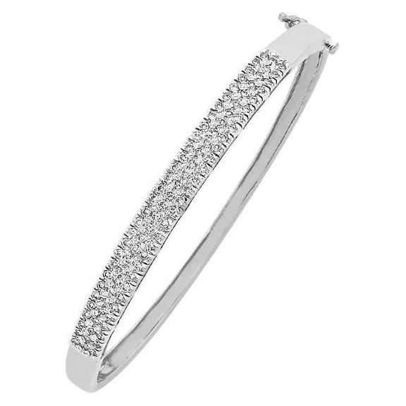 Bracelet En Or Massif De 14K Avec Réel Diamants Ronds De 6 Carats