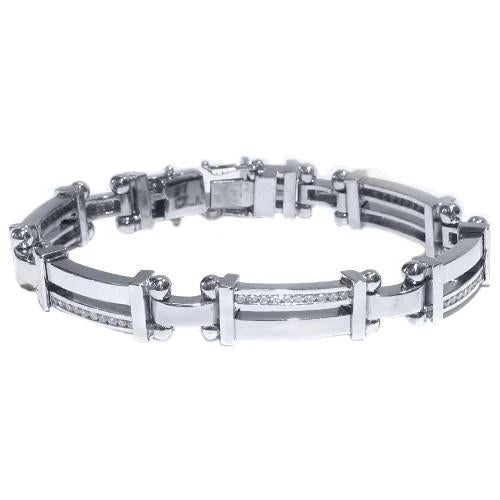 Bracelet En Réel Diamant 3 Carats Pour Homme De Beaux Bijoux En Or Blanc