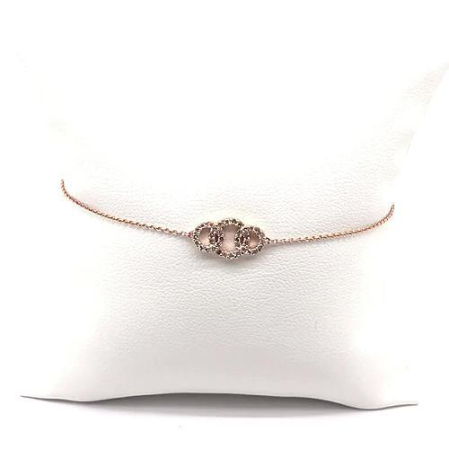 Bracelet En Réel Diamant Rond De 0,30 Or Rose 14K