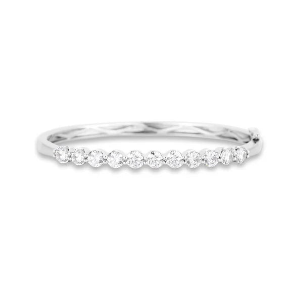 Bracelet En Réel Diamant Rond De 2,75 Carats Avec Bijoux En Or Blanc De 14K