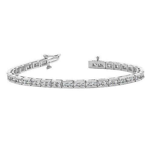Bracelet Fantaisie Tennis 6.40 Carats Naturel Diamant Taille Ronde Or Blanc 14K Neuf