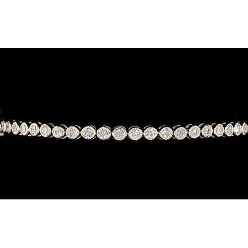 Bracelet Femme Authentique Diamant 5 Carats Lunette Sertie