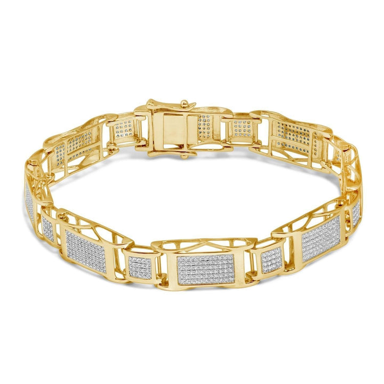 Bracelet Homme Brilliant Cut Sparkling 10.35 Carats Naturel Diamants Yg 14K