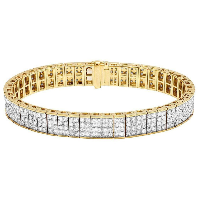 Bracelet Homme Coupe Ronde 10.56 Carats Avec Petits Réel Diamants