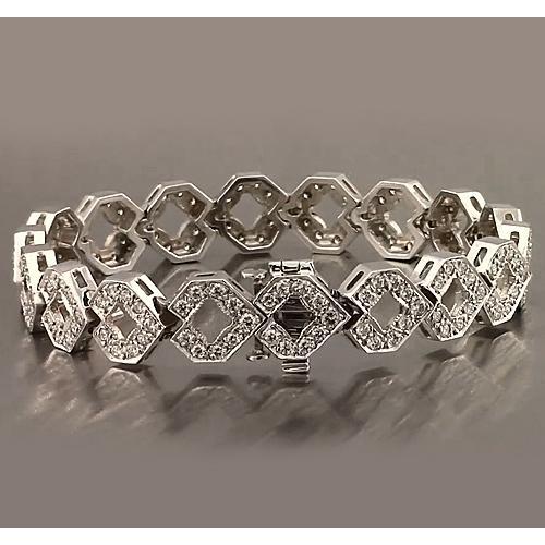 Bracelet Homme Réel Diamant 16 Carats Or Blanc 14K Nouveau