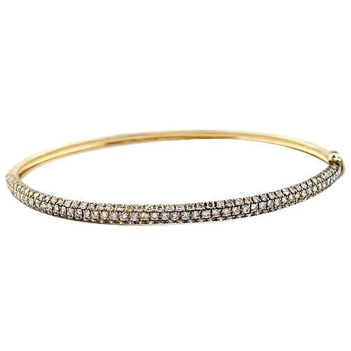 Bracelet Jonc Bijoux Neuf en Naturel Diamant pour Femme de 4,50 Carats avec Or Jaune de 14K
