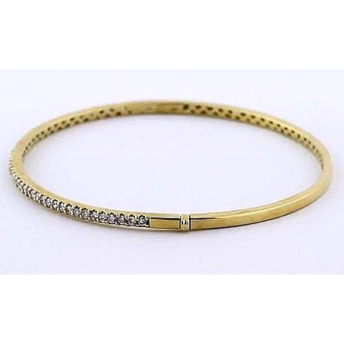 Bracelet Jonc Bijoux pour femme en Réel Diamant de 5 Carats avec Or Jaune de 14K