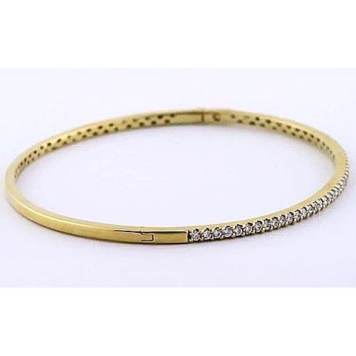 Bracelet Jonc Bijoux pour femme en Réel Diamant de 5 Carats avec Or Jaune 14K Neuf