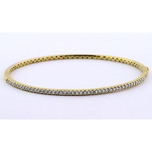 Bracelet Jonc Bijoux pour femme en Réel Diamant de 5 Carats avec Or Jaune de 14K Neuf