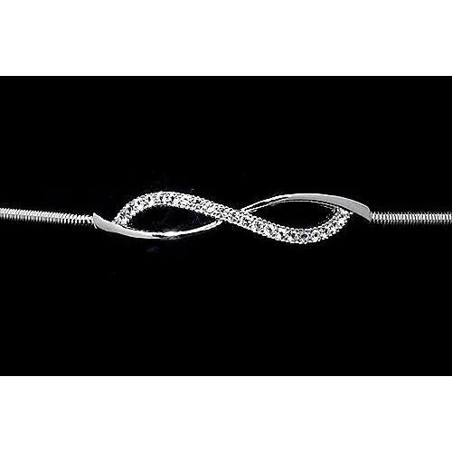 Bracelet Jonc Réel Diamant 3 Carats Bijoux 14K