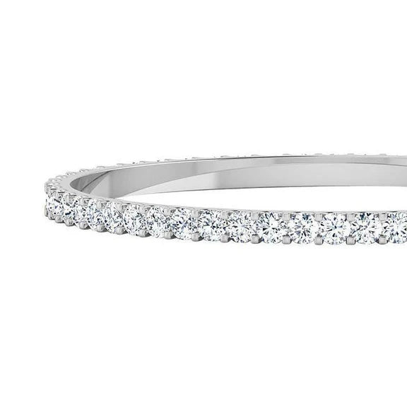 Bracelet Jonc Tennis Pour Dame De 10 Carats De Réel Diamants En Taille Ronde Avec Or Blanc de 14K Neuf