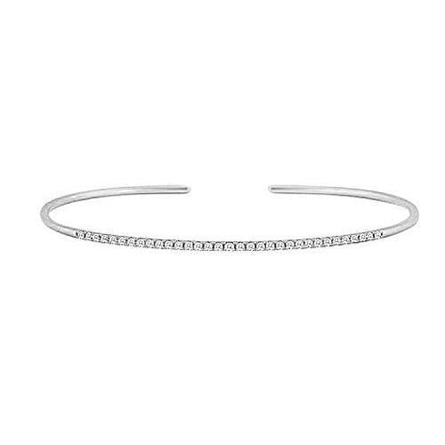 Bracelet Manchette Tennis Pour Femme En Naturel Diamant Rond De 1,65 Carats Avec Or 14K