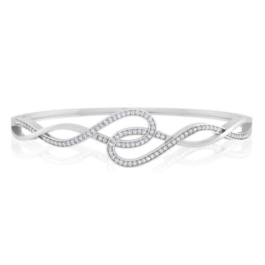 Bracelet Nouveau En Or Blanc De 14K Avec Petit Véritable Diamant Rond De 2,85 Carats