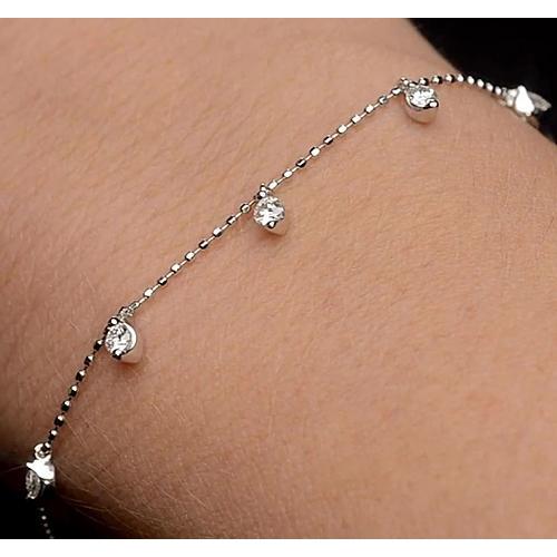Bracelet Pour Dames Avec Réel Diamants Sertis De 1,50 Carats En Or Blanc 14K