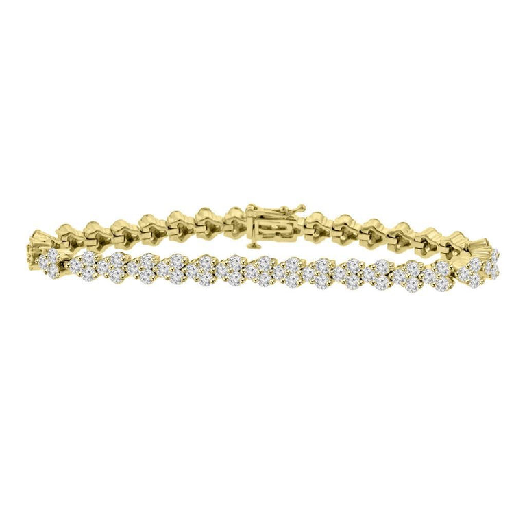 Bracelet Pour Femme à 5 Carats De Véritable Diamants Ronds Étincelants 14K D'Or Blanc