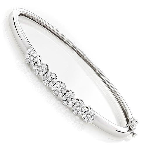 Bracelet Pour Femmes En Or Blanc De 14K Avec Réel Diamants De Taille Ronde De 4,90 Carats