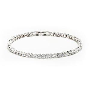 Bracelet Réel Diamants Taille Ronde 5 Carats Bijoux Or Blanc 14K