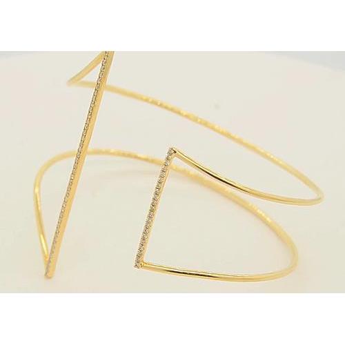 Bracelet Réel Jonc en Or Jaune de 1.50 Carats Pour Femme, Bijoux