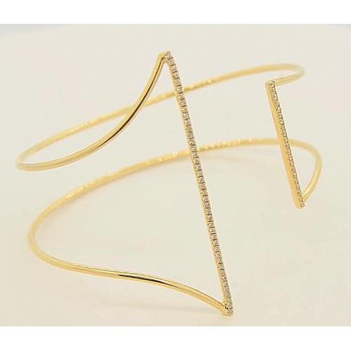 Bracelet Réel Jonc en Or Jaune de 1.50 Carats Pour Femme, Bijoux Neuf
