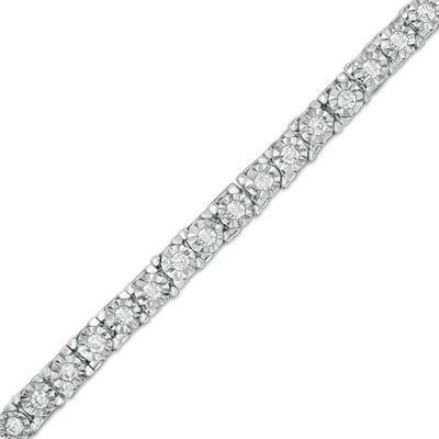 Bracelet Tennis 3 Carats Véritable Diamant Rond Monture Or Blanc Bijoux
