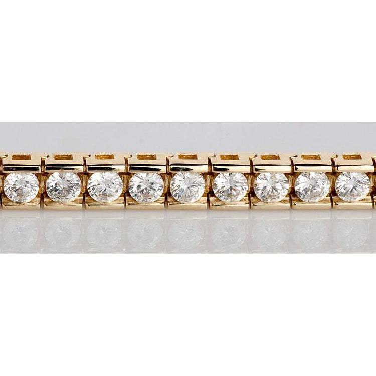 Bracelet Tennis 8.80 Carats Réel Diamants Ronds Serti D'or