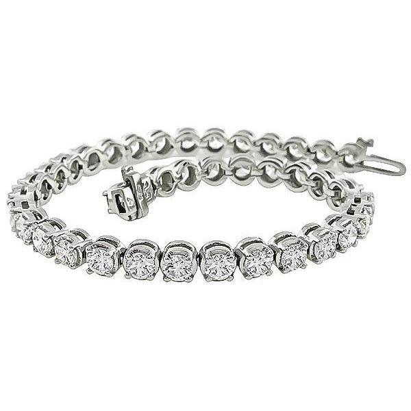 Bracelet Tennis À 10 Carats De Naturel Diamants Ronds Étincelants Brilliants