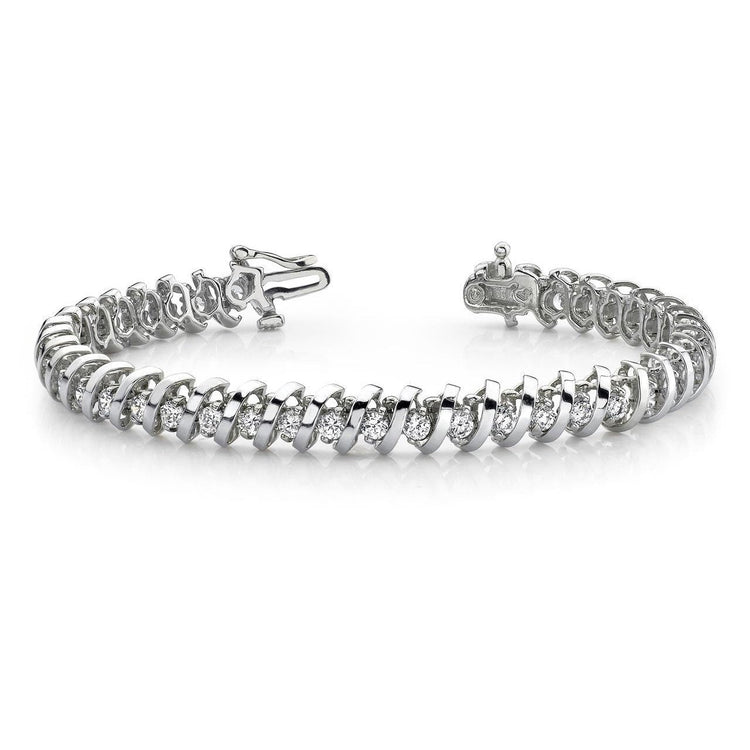 Bracelet Tennis À 10 Ct De Naturel Diamants Ronds Étincelants Bijoux En Or Blanc Fin