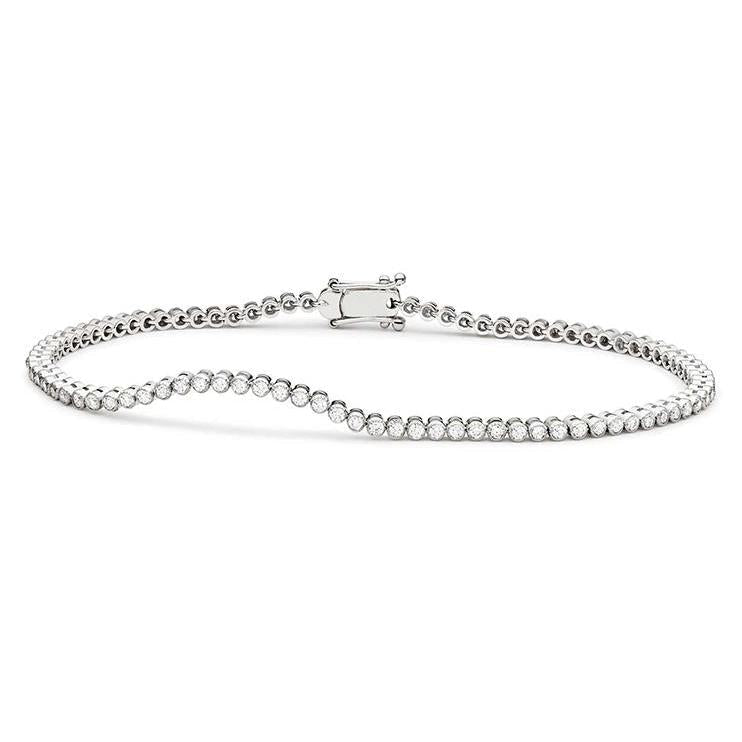 Bracelet Tennis A 2,40 Carats De Naturel Diamants Ronds Bijoux En Or Pour Femmes
