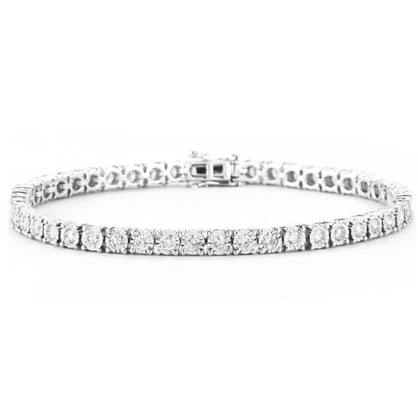 Bracelet Tennis À 4,50 Ct De Véritable Diamants Ronds Bijoux En Or Blanc Solide