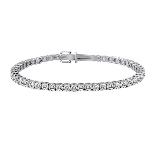 Bracelet Tennis A 5 Carats De Véritable Diamant Ronds Brillants 14K D'Or Blanc