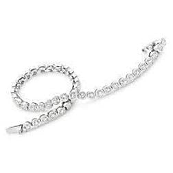 Bracelet Tennis A 9 Carats De Véritable Diamants Fines Ronds 14K D'Or Blanc