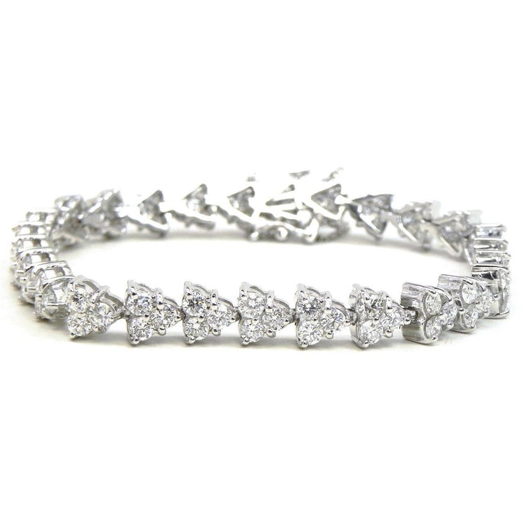 Bracelet Tennis À 9,72 Carats De Réel Diamants Ronds Bijoux À 14K D'Or Blanc