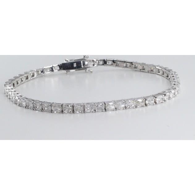 Bracelet Tennis Avec Griffes Pour Femme à 7,50 Carats De Véritable Diamants De Coupe Radiante 14K D'Or Blanc