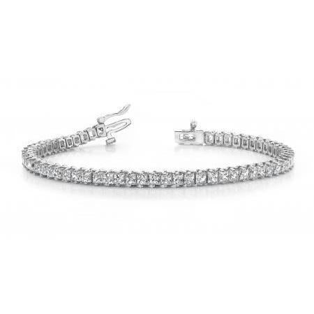 Bracelet Tennis Avec Griffes à 9 Carats De Réel Diamants Bijoux En Or Nouveau