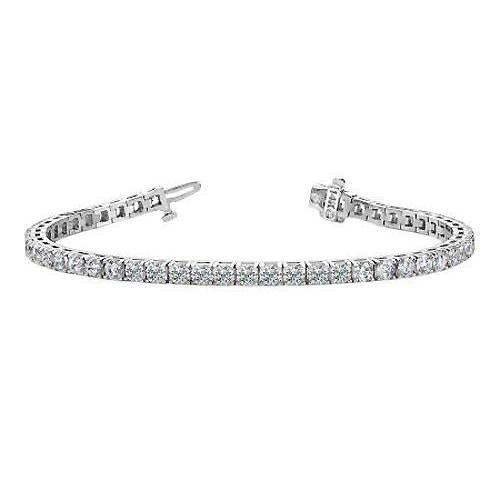 Bracelet Tennis Avec Griffes à 9 Carats De Réel Diamants Ronds Étincelants