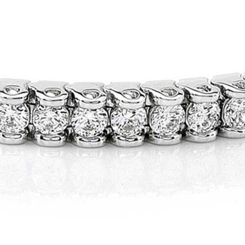Bracelet Tennis Basique à 3,50 Carats De Réel Diamants 14K D'Or Blanc