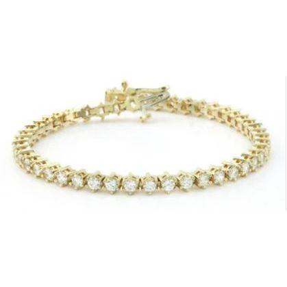 Bracelet Tennis Basique à 8,28 Carats De Réel Diamants Ronds 14K D'Or Jaune