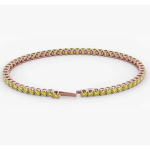 Bracelet Tennis Diamant Jaune Véritable
