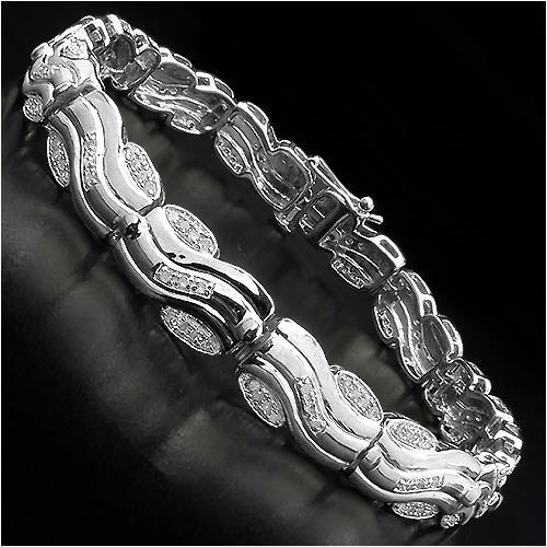 Bracelet Tennis En D'Or Blanc Pour Femme à 5 Ct De Réel Diamants Ronds Brillants