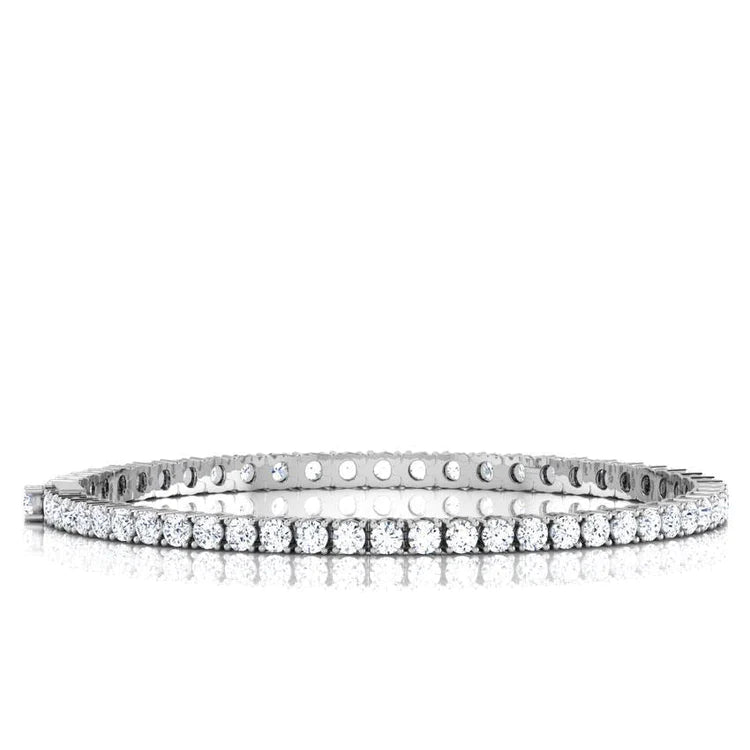 Bracelet Tennis En Or Blanc Avec Griffes à 9 Ct De Réel Diamants