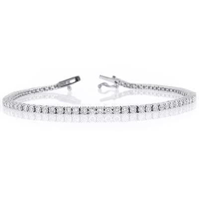Bracelet Tennis En Or Blanc Pour Femme à 3.50 Carats De Petits Authentique Diamants Ronds