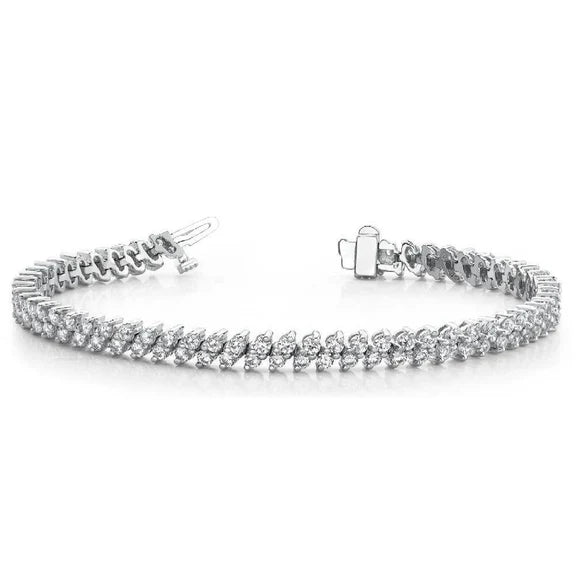 Bracelet Tennis En Or Blanc Pour Femmes à 5,80 Carats De Réel Diamants Brillants