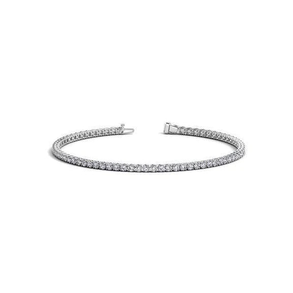 Bracelet Tennis En Or Blanc à 3,50 Carats De Réel Diamants Ronds Brillants