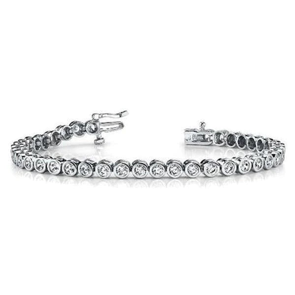Bracelet Tennis En Or Blanc à 4,80 Carats De Réel Diamants Ronds Brillants