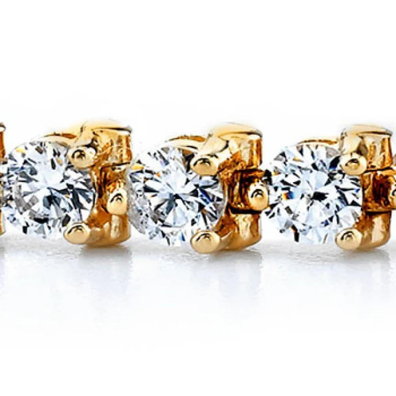 Bracelet Tennis En Or Jaune De Style Basique à 8,20 Carats De Réel Diamants Ronds
