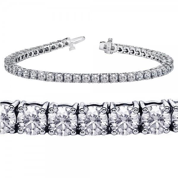 Bracelet Tennis En Or Solide à 7,80 Ct De Véritable Diamants Ronds Et à Quatre Griffes