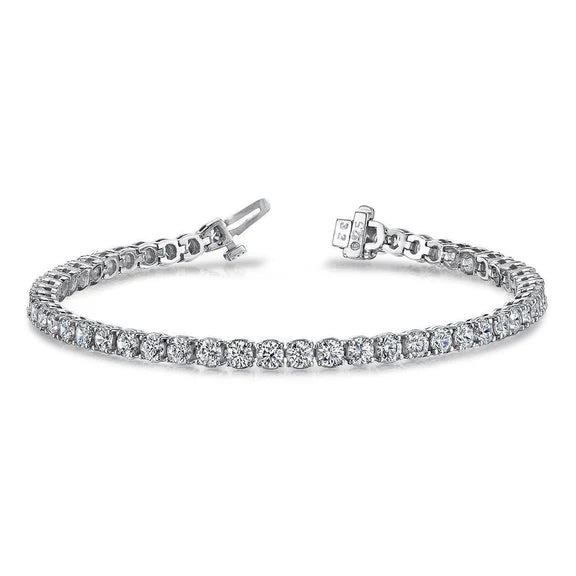 Bracelet Tennis Femme 5.72 Ct Réel Diamants Ronds Sertissage Griffe