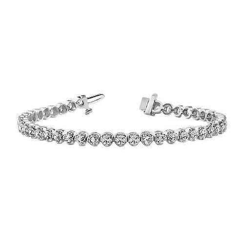 Bracelet Tennis Femme Réel Diamant Rond Etincelant Bijoux En Or 12 Carats