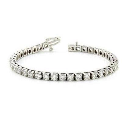 Bracelet Tennis Femme Réel Diamants Ronds 10 Carats